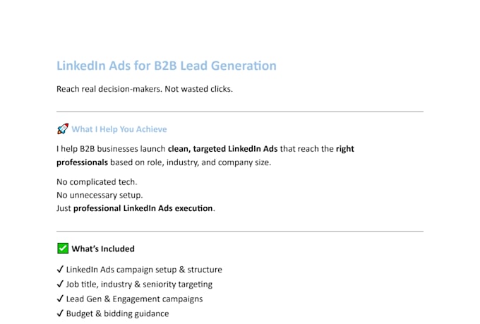 set up high converting linkedin ads for b2b lead generation